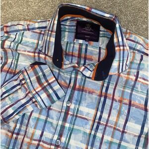 Hawes‎ & Curtis London Shirt Men XL Colorful Paisley York Brandon Plaid Floral